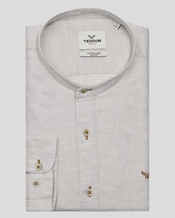 SHIRT SLIM FIT LINEN AND COTTON