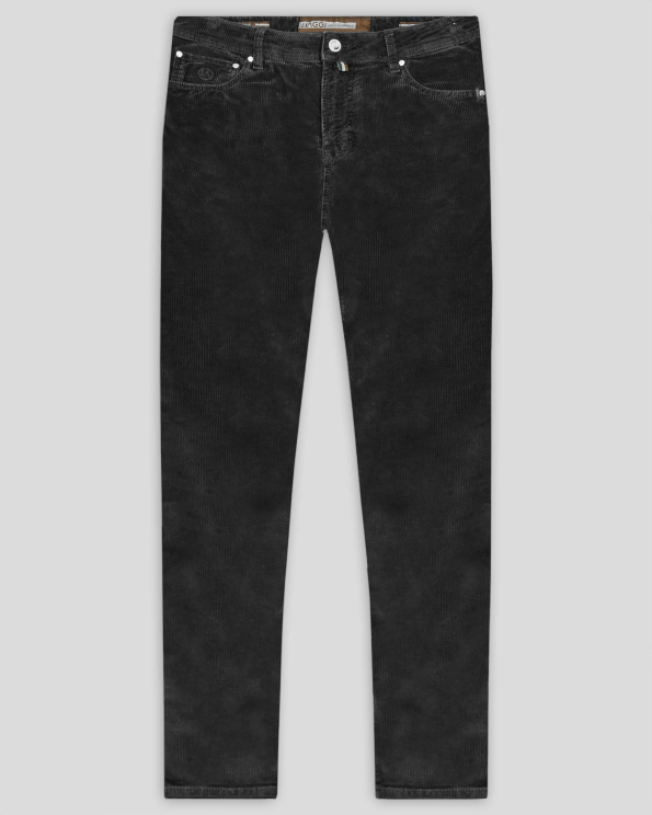 ЧЕРЕН ПАНТАЛОН ОТ РИПСЕНО КАДИФЕ ВТАЛЕН СИЛУЕТ