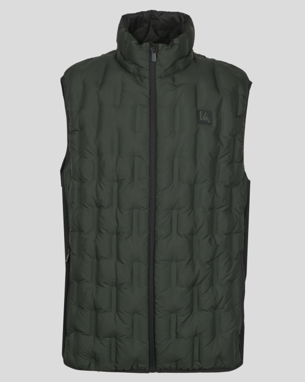 ЗЕЛЕНА ГРЕЙКА С ПЪЛНЕЖ ОТ ЕСТЕСТВЕН ПУХ И ГУМИРАНА ЕМБЛЕМА 