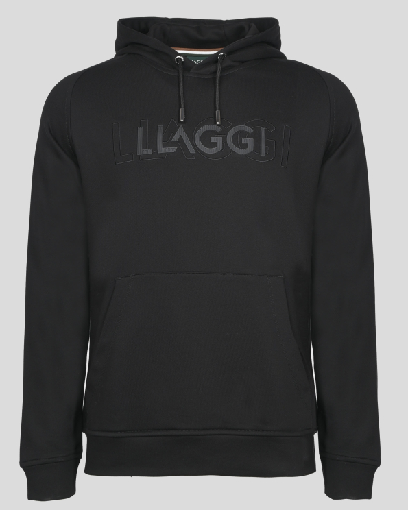 ЧЕРЕН СУИТШЪРТ ТИП ХУДИ С КАЧУЛКА И БРОДЕРИЯ ЛОГО