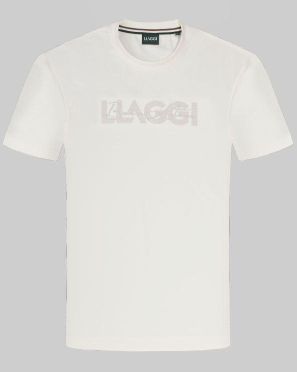 ПАМУЧНА ТЕНИСКА  В ЦВЯТ ЕКРЮ С ЛОГО ПРИНТ НАДПИС