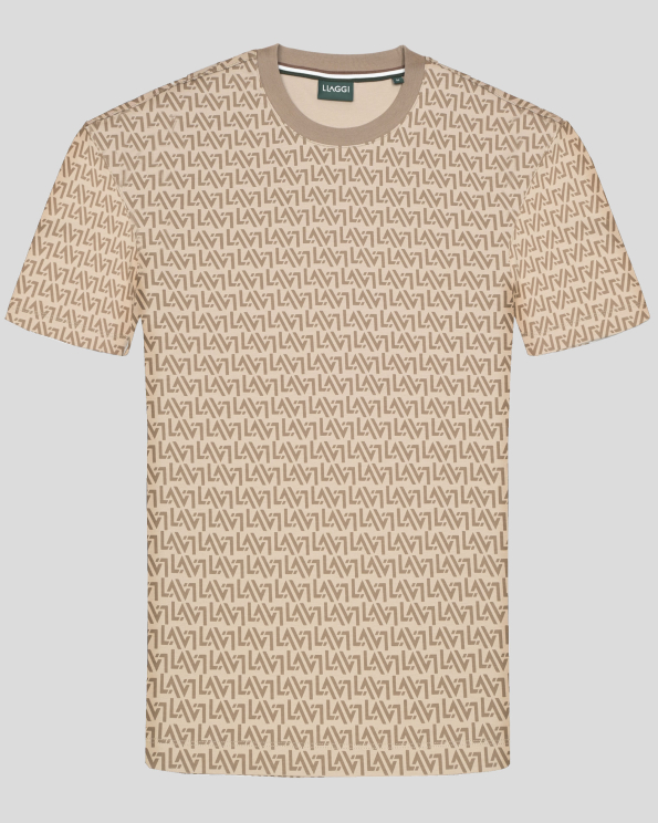 БЕЖОВА ТЕНИСКА ОТ 100% ПАМУК С ЛОГО ПРИНТ