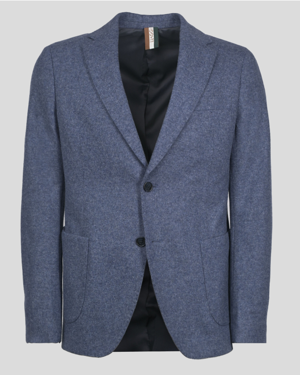 СИН БЛЕЙЗЪР МЕЛАНЖ С ВИСОКО СЪДЪРЖАНИЕ НА ФИНА ВЪЛНА 