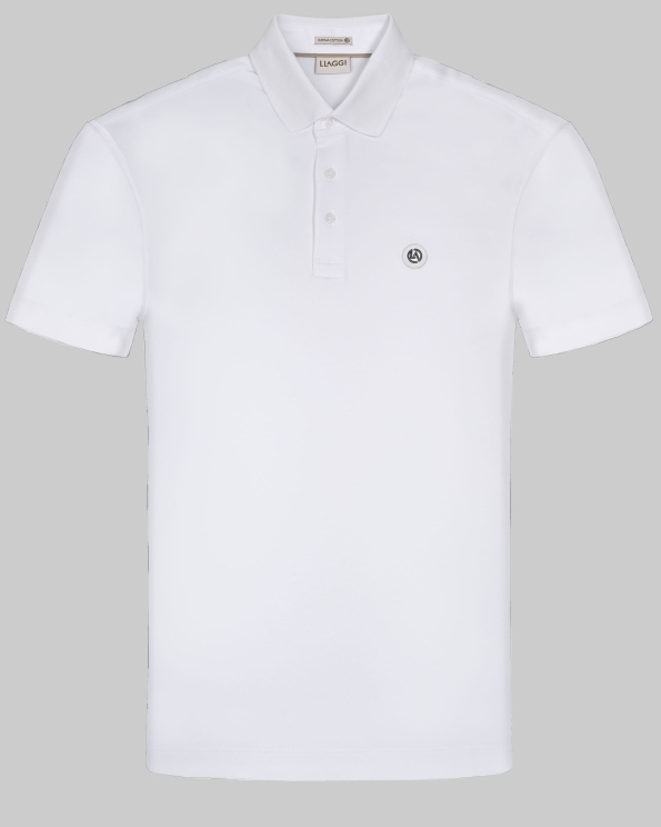 БЯЛА ТЕНИСКА С ПОЛО ЯКА ОТ ВИСОКОКАЧЕСТВЕН SUPIMA ПАМУК