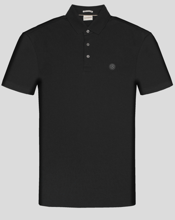 ЧЕРНА ТЕНИСКА С ПОЛО ЯКА ОТ SUPIMA ПАМУК