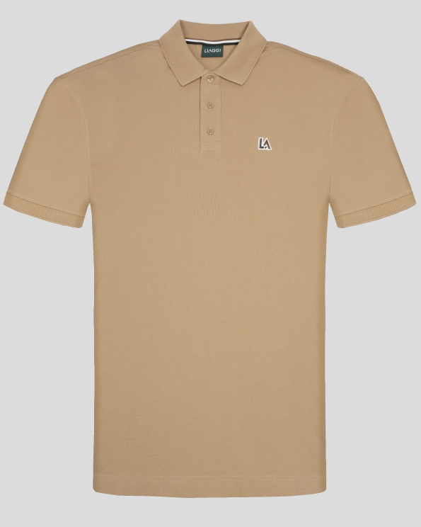 ПАМУЧНА ТЕНИСКА ОТ СТРУКТУРНО ТРИКО В ЦВЯТ КАМЕЛ