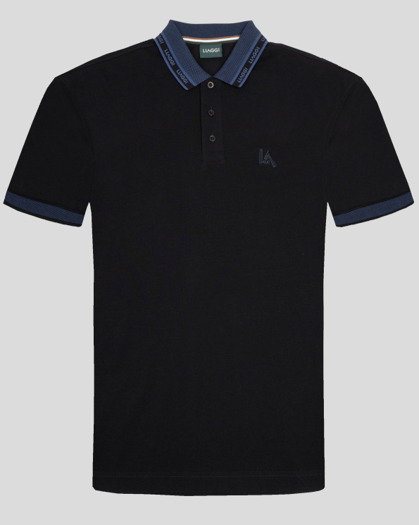 ЧЕРНА ТЕНИСКА ОТ 100% ПАМУК С ЛОГО ПРИНТ НА ЯКА