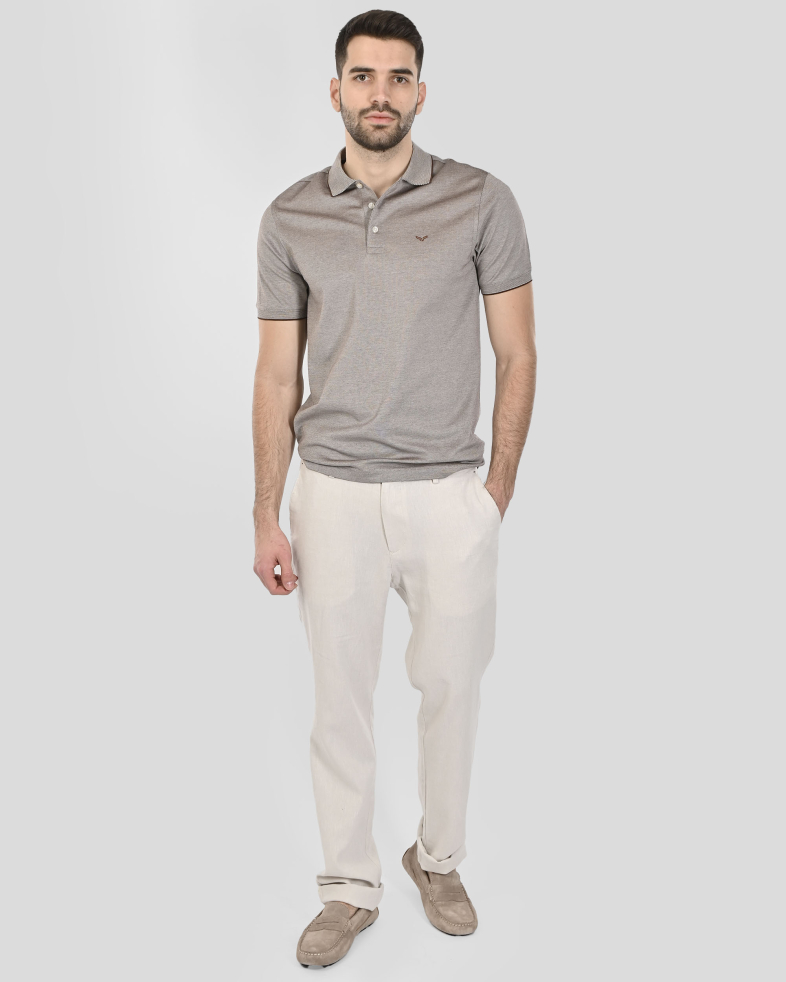 TROUSERS REGULAR FIT LINEN AND COTTON 250113088609-1 02