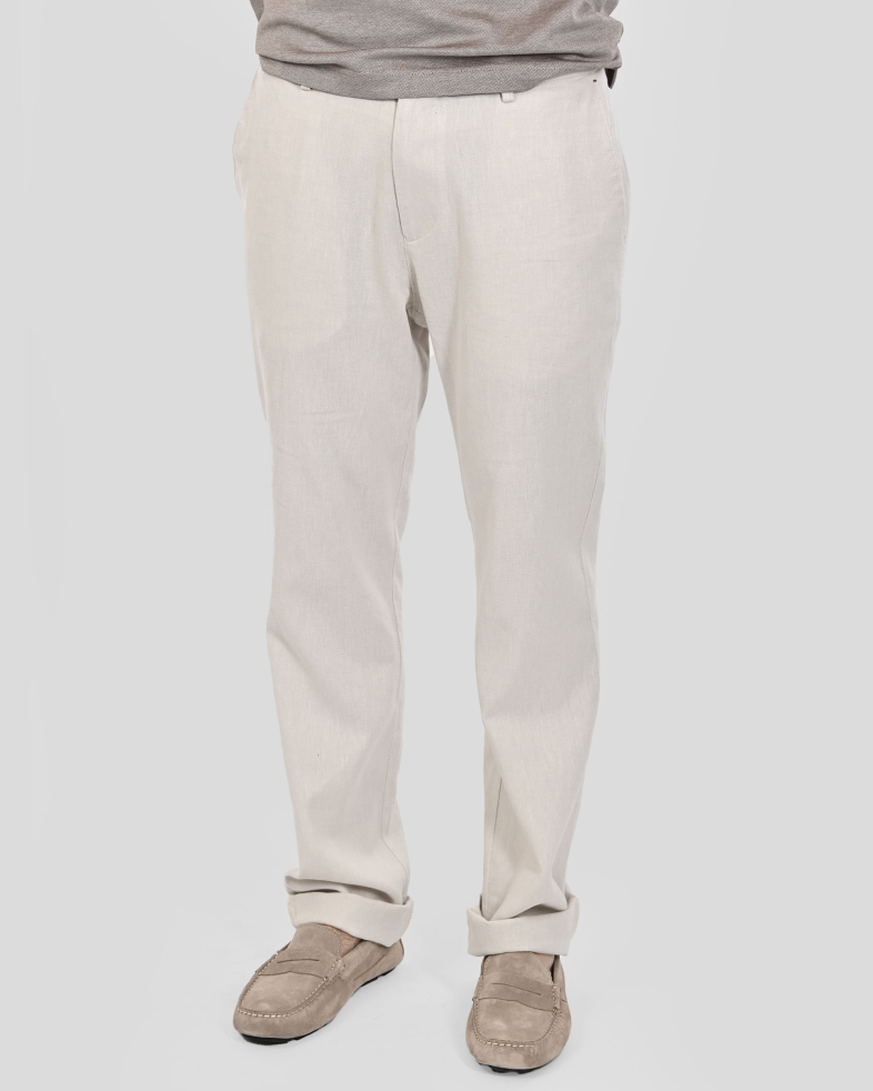 TROUSERS REGULAR FIT LINEN AND COTTON 250113088609-1 03