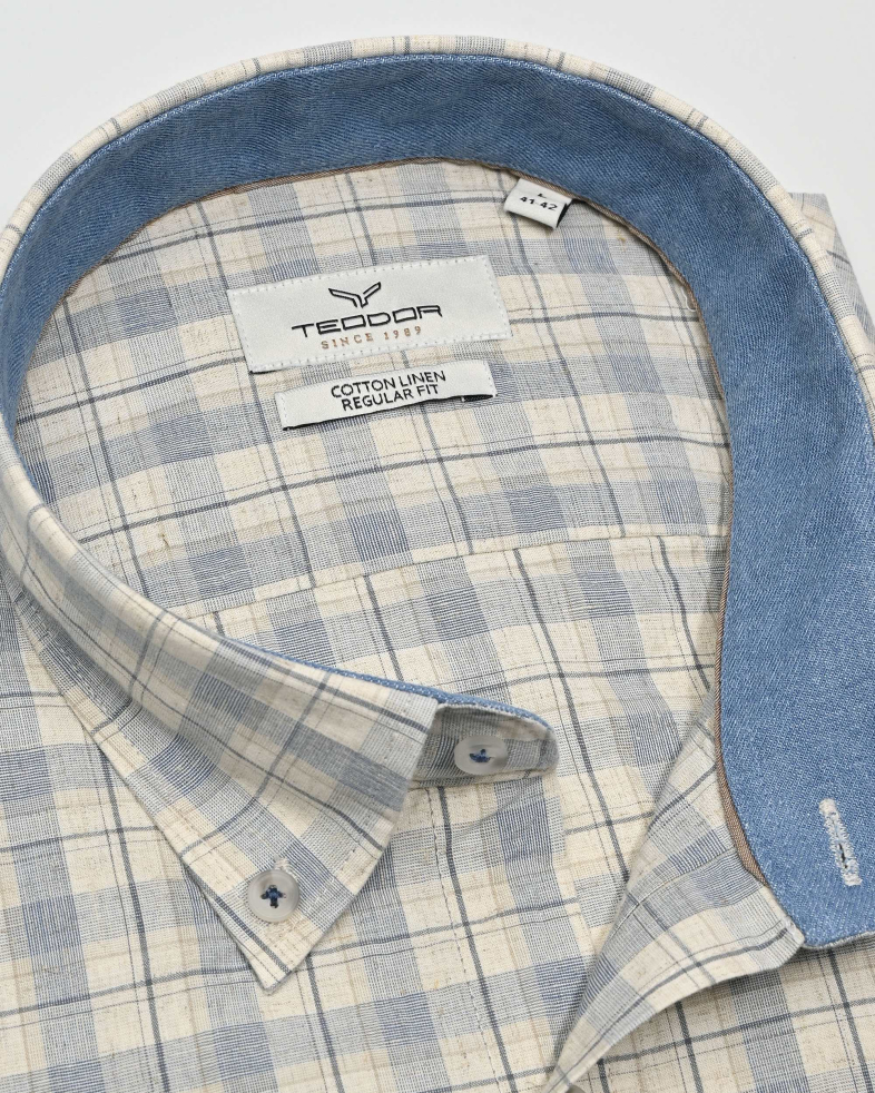 SHIRT REGULAR FIT LINEN AND COTTON 250135045101-1 06