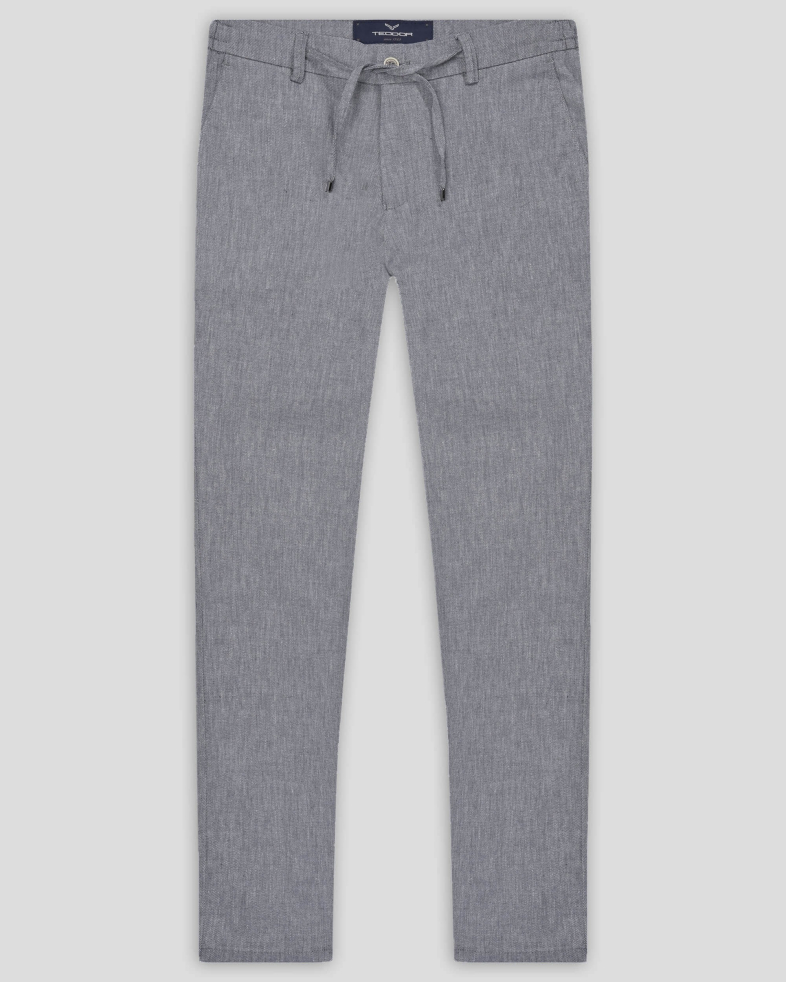 TROUSERS SLIM FIT LINEN AND COTTON 240113088549-4 01