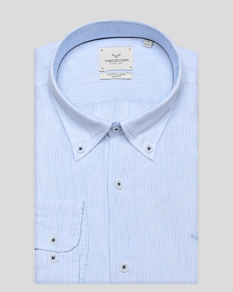 SHIRT SLIM FIT LINEN AND COTTON 240135044971-1 01