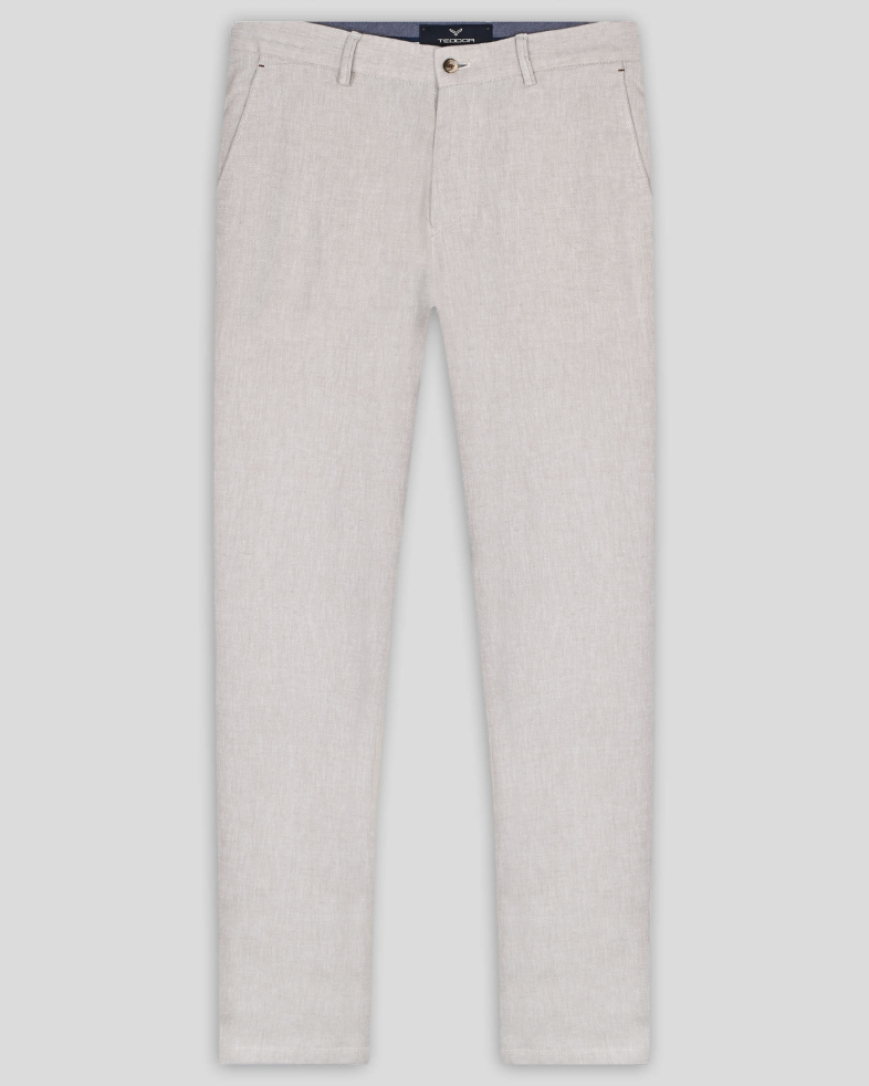 TROUSERS REGULAR FIT LINEN AND COTTON 250113088609-2 01