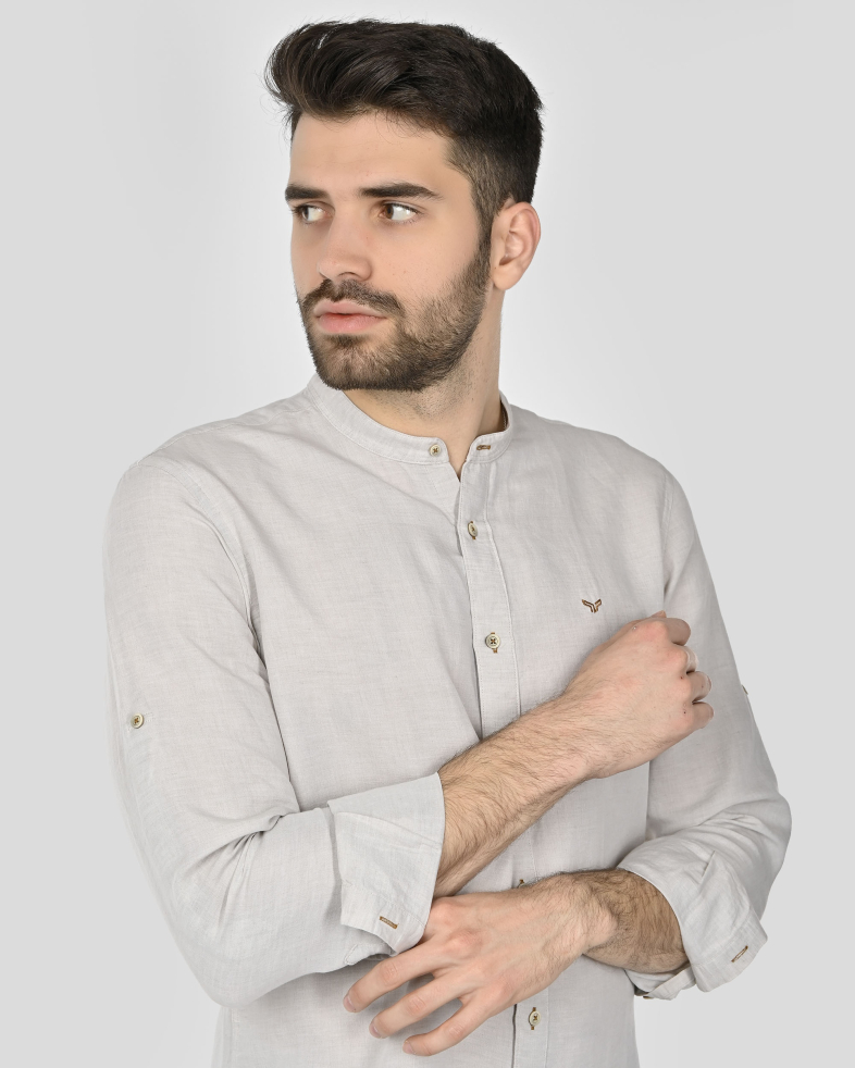 SHIRT SLIM FIT LINEN AND COTTON 250135045096-3 04