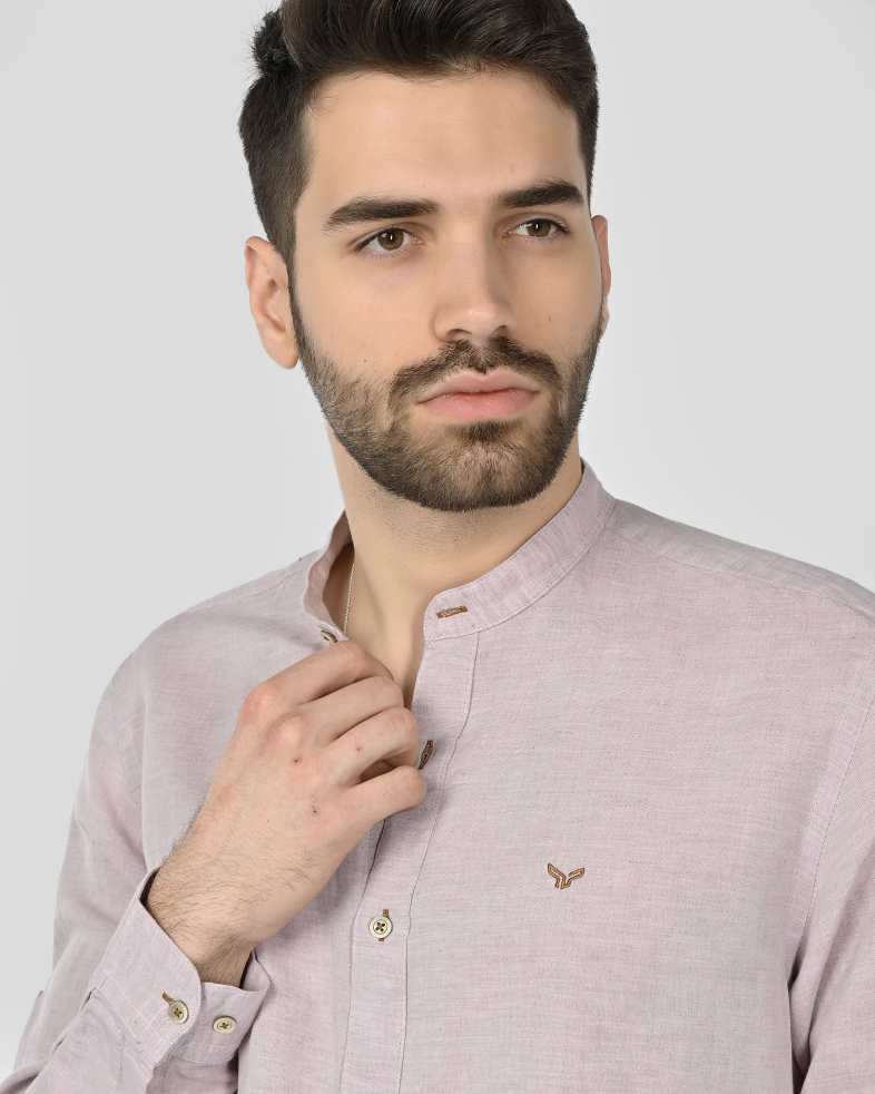 SHIRT SLIM FIT LINEN AND COTTON 250135045096-4 04