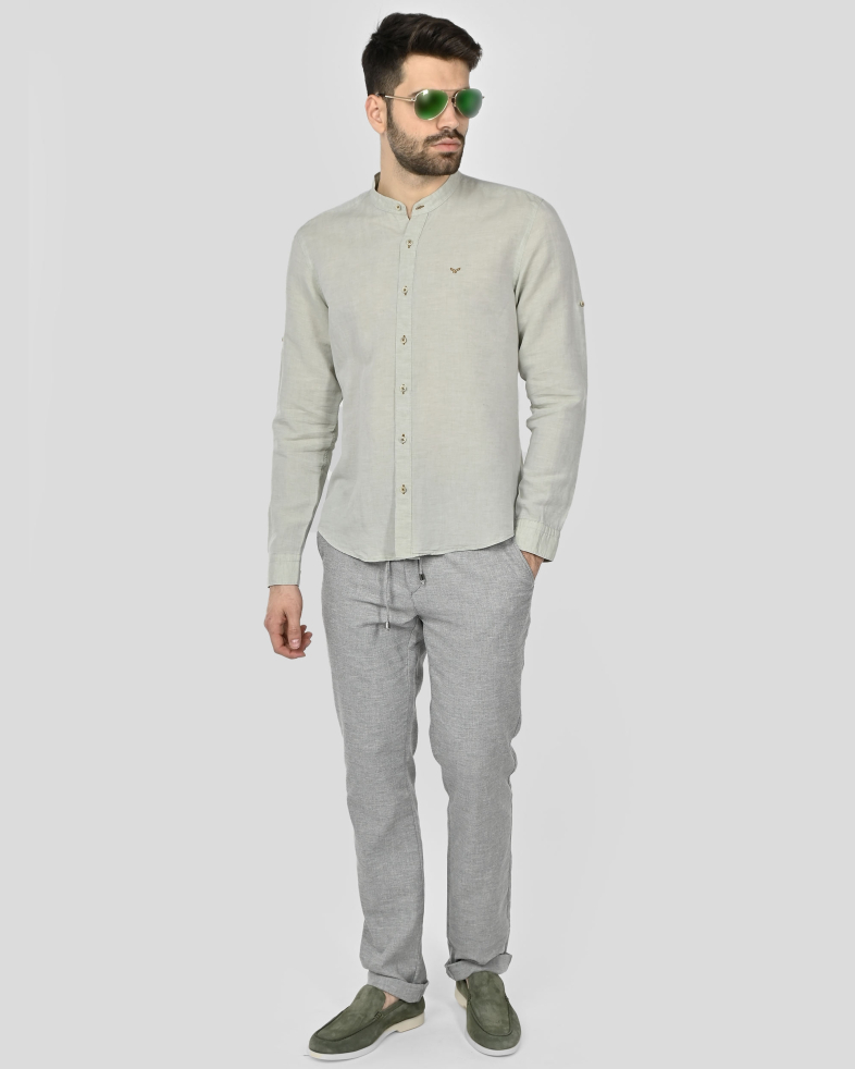 SHIRT SLIM FIT LINEN AND COTTON 250135045096-2 02