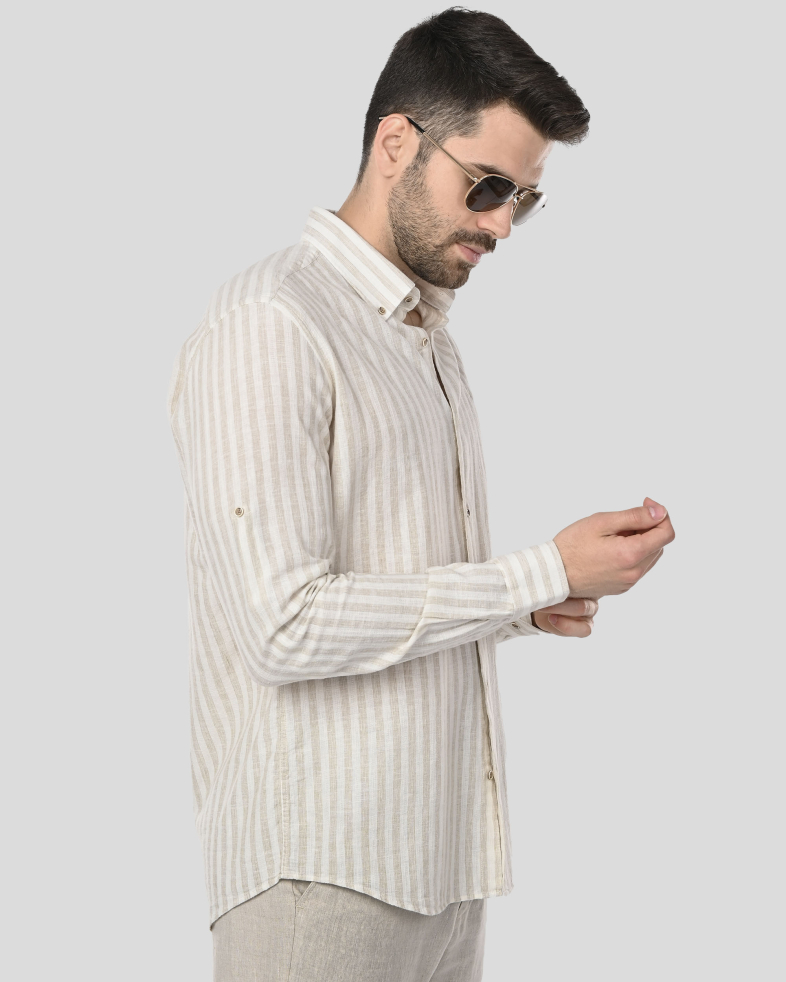 SHIRT SLIM FIT LINEN AND COTTON 250135045105-3 03