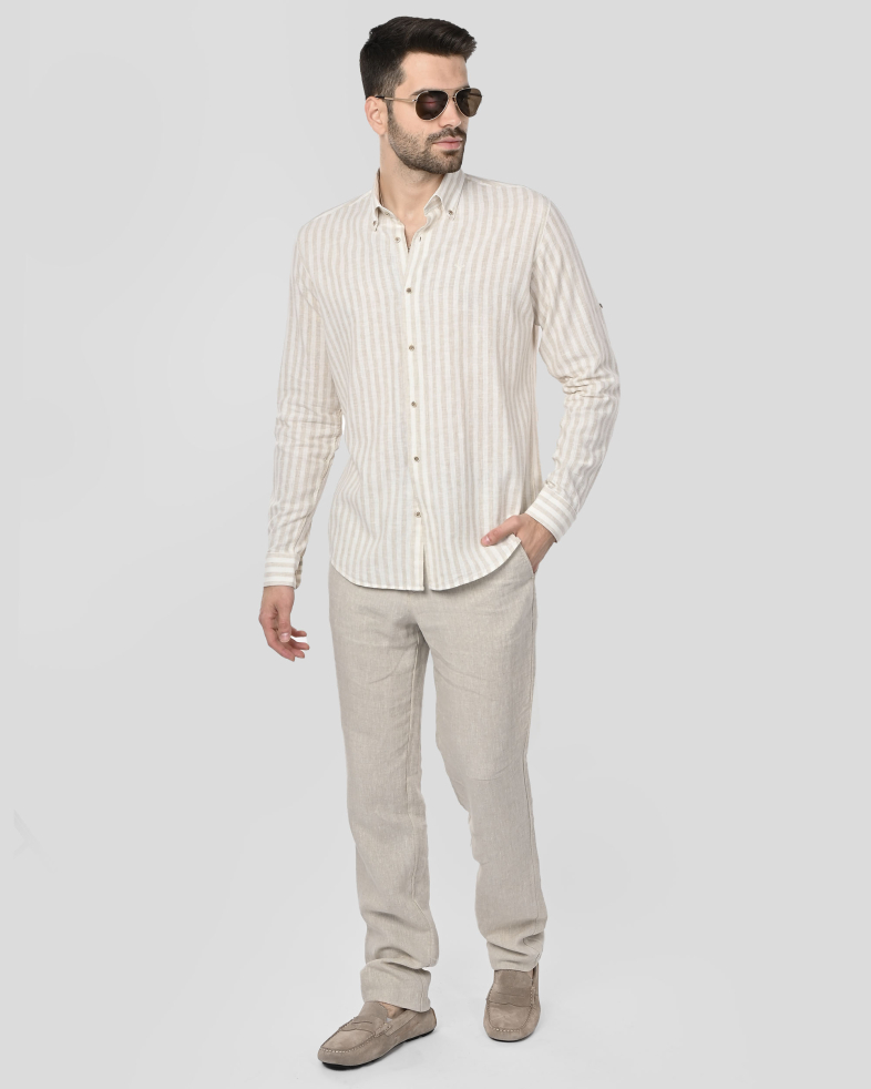 TROUSERS REGULAR FIT LINEN 250113088618-3 02