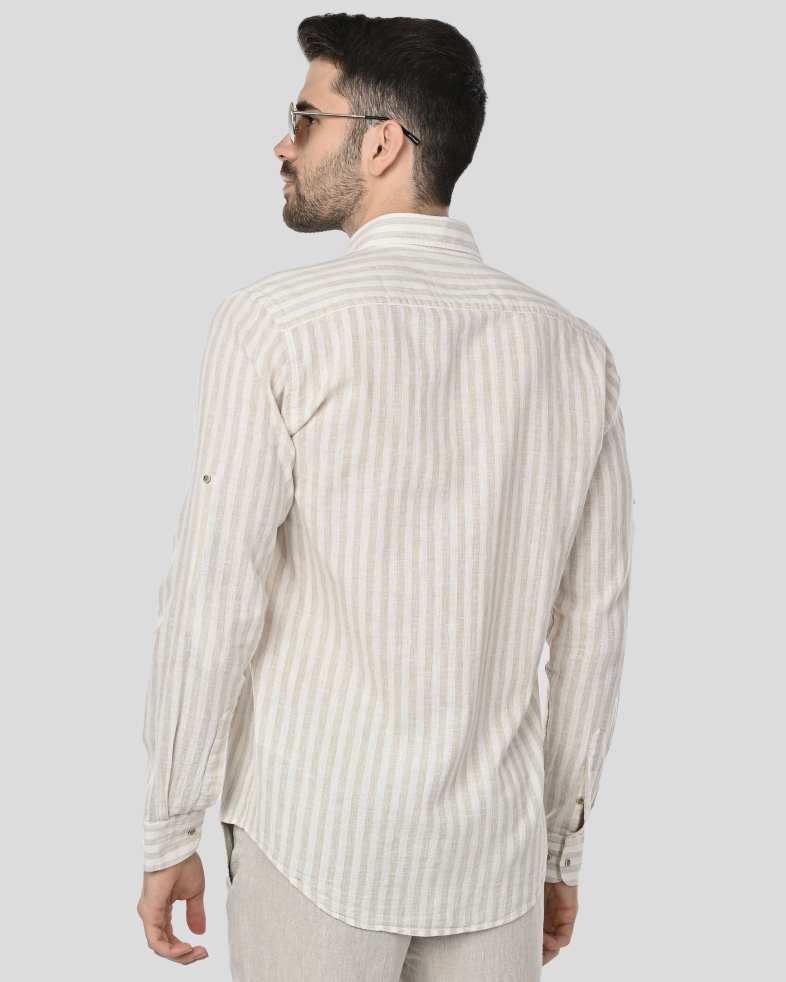 SHIRT SLIM FIT LINEN AND COTTON 250135045105-3 08