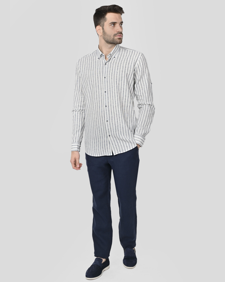 SHIRT REGULAR FIT LINEN AND COTTON 250135045097-1 02