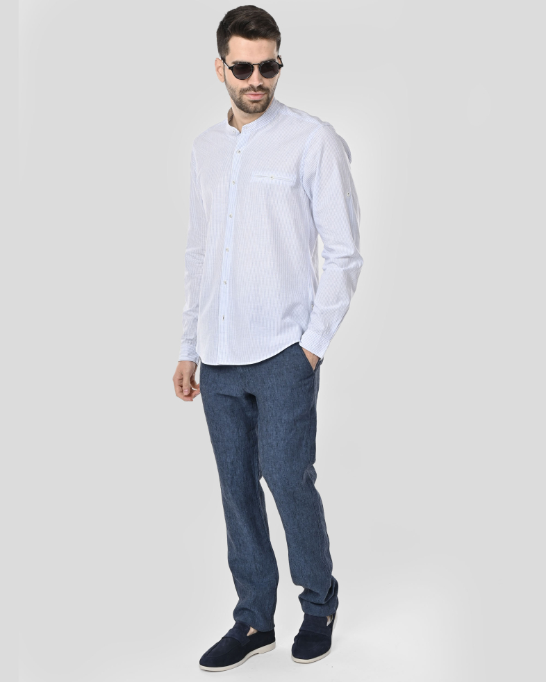 SHIRT SLIM FIT LINEN AND COTTON 250135045105-1 02
