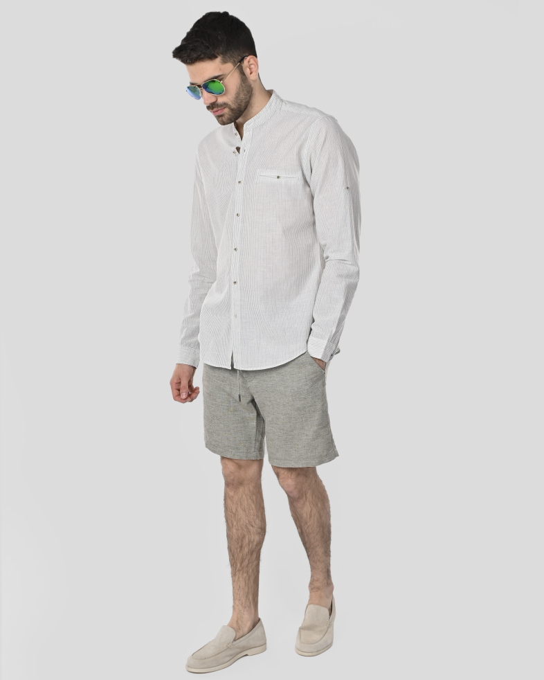 SHIRT SLIM FIT LINEN AND COTTON 250135045105-2 02