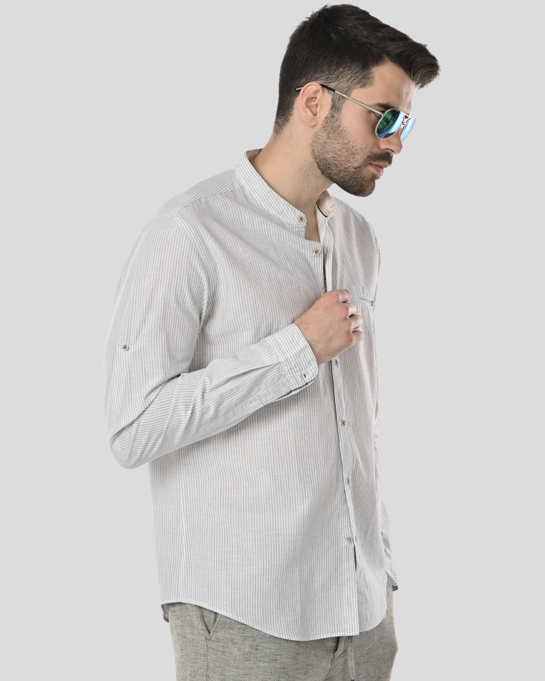 SHIRT SLIM FIT LINEN AND COTTON 250135045105-2 03