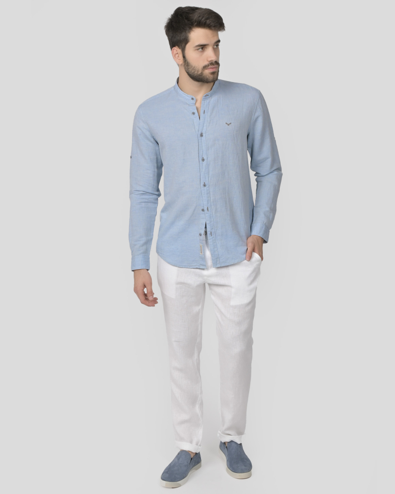 SHIRT SLIM FIT LINEN AND COTTON 240135044965-2 02