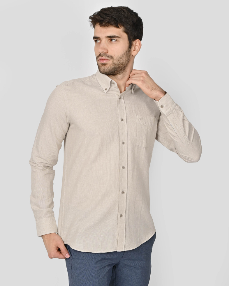 SHIRT REGULAR FIT LINEN AND COTTON 240135044970-3 03