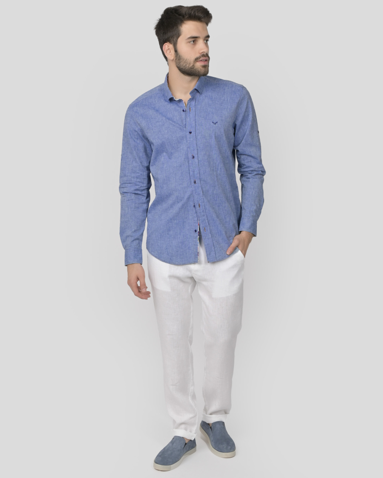 SHIRT SLIM FIT LINEN AND COTTON 240135044972-1 02