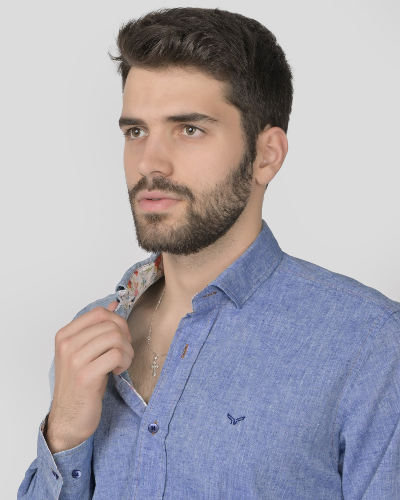 SHIRT SLIM FIT LINEN AND COTTON 240135044972-1 04