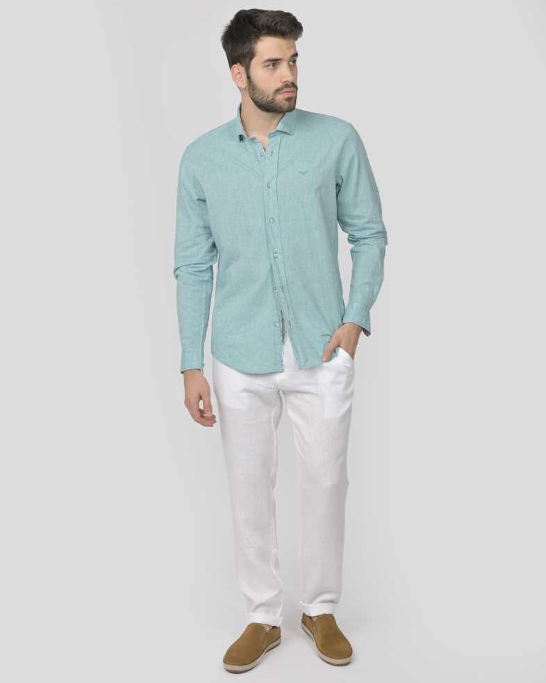 SHIRT SLIM FIT LINEN AND COTTON 240135044972-2 02