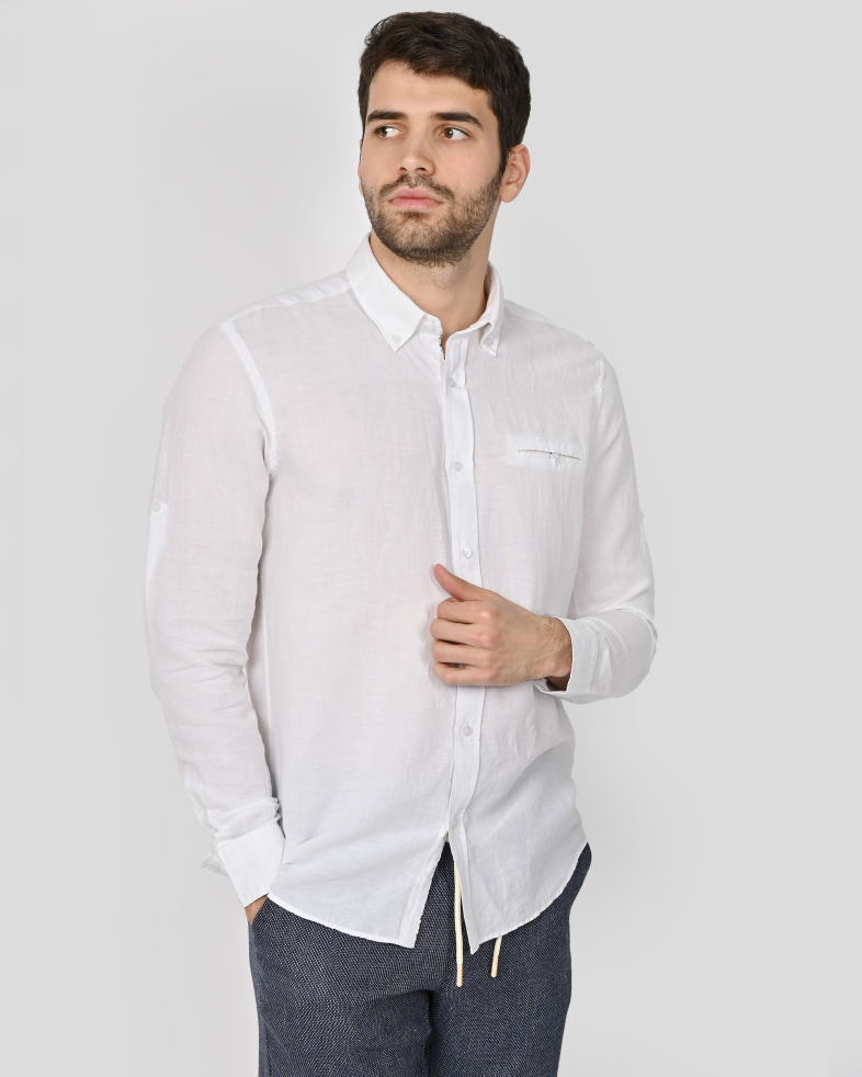 SHIRT SLIM FIT LINEN AND COTTON 240135044988-3 03