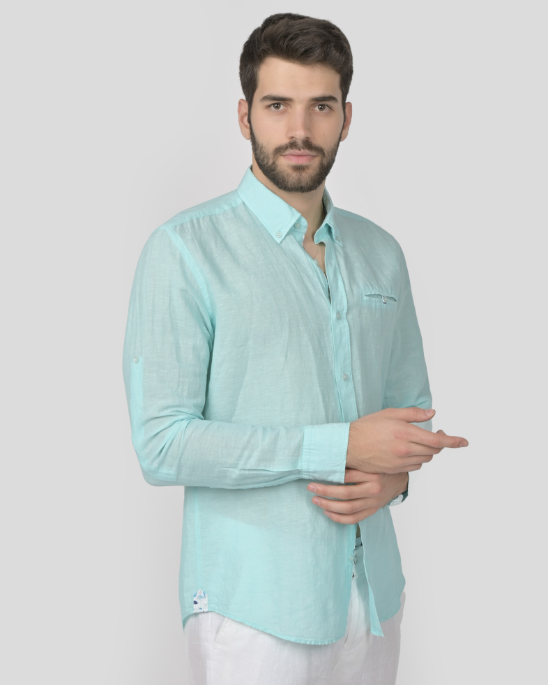 SHIRT SLIM FIT LINEN AND COTTON 240135044988-5 03