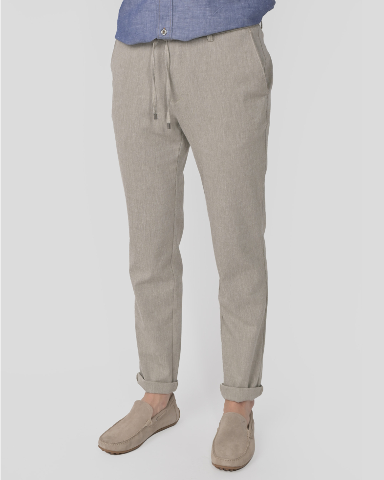 TROUSERS SLIM FIT LINEN AND COTTON 240113088549-3 03