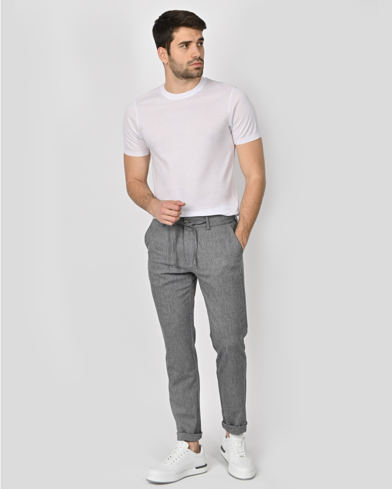 TROUSERS SLIM FIT LINEN AND COTTON 240113088549-4 02