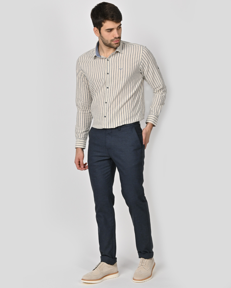 TROUSERS REGULAR FIT LINEN AND COTTON 240113088550-1 02