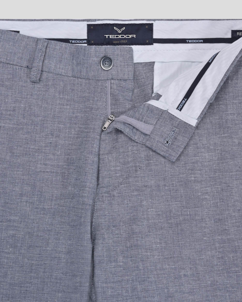 TROUSERS REGULAR FIT LINEN AND COTTON 240113088550-2 05