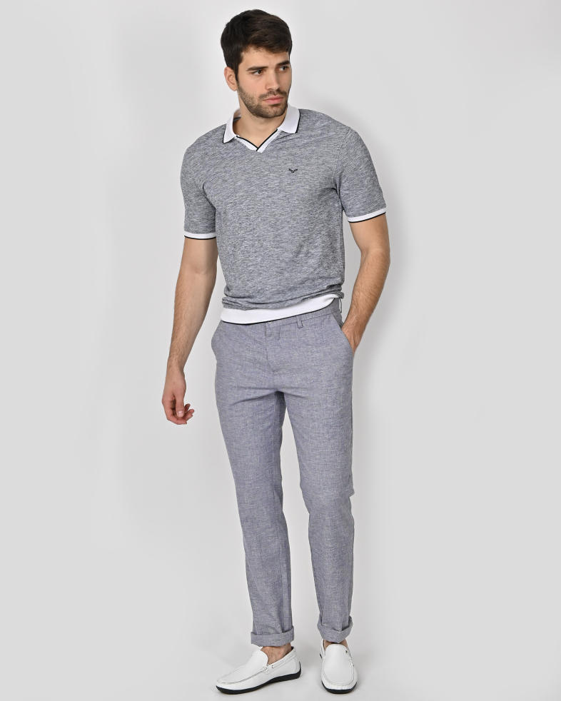 TROUSERS REGULAR FIT LINEN AND COTTON 240113088550-2 02