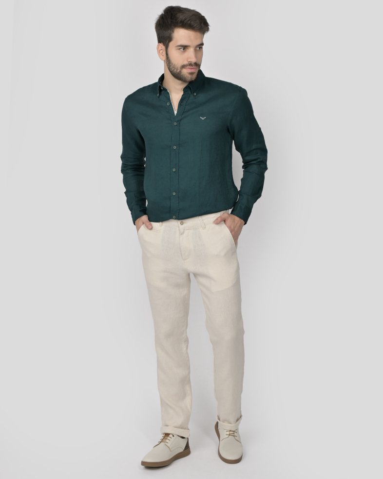 TROUSERS SLIM FIT LINEN 240113088556-3 02