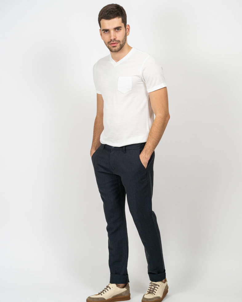 TROUSERS SLIM FIT LINEN 230134088471-1 02