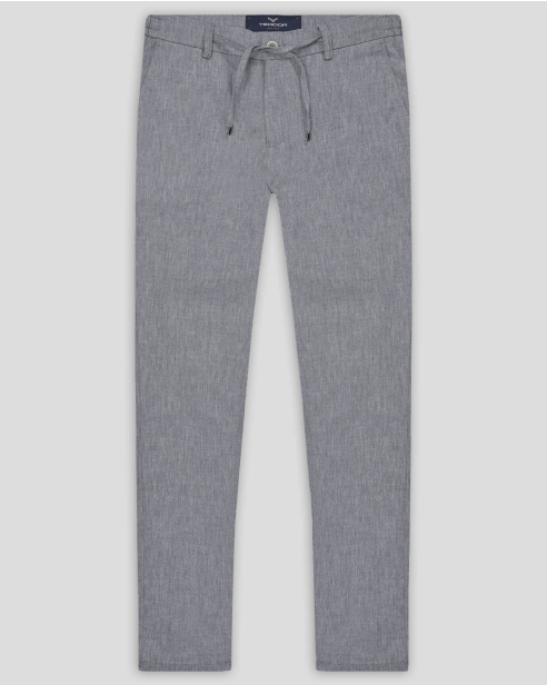 TROUSERS SLIM FIT LINEN AND COTTON