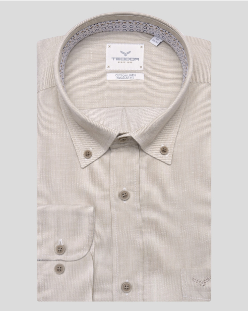 SHIRT REGULAR FIT LINEN AND COTTON