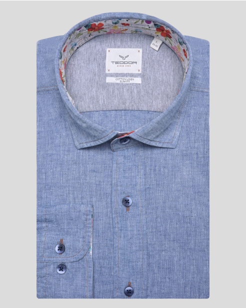 SHIRT SLIM FIT LINEN AND COTTON