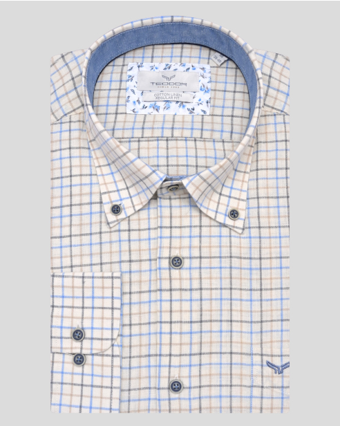 SHIRT REGULAR FIT LINEN AND COTTON