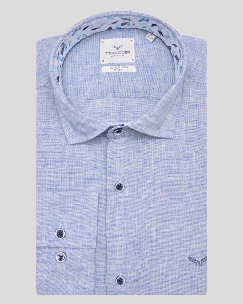 SHIRT SLIM FIT LINEN AND COTTON