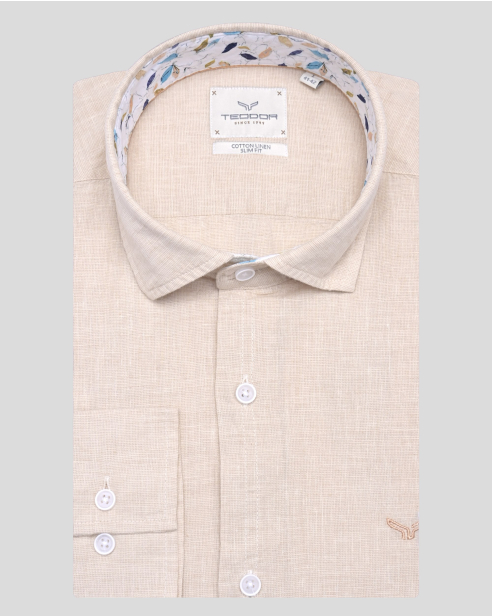 SHIRT SLIM FIT LINEN AND COTTON