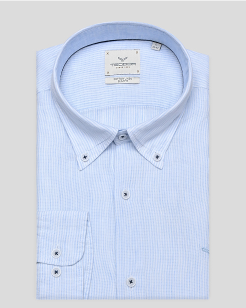 SHIRT SLIM FIT LINEN AND COTTON