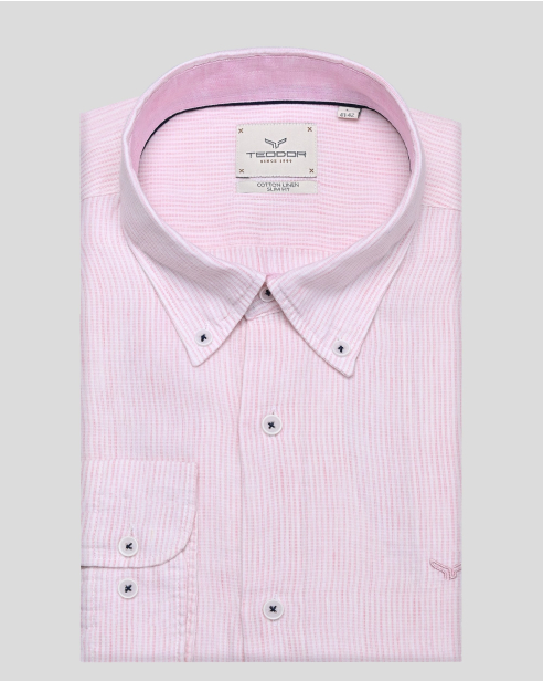 SHIRT SLIM FIT LINEN AND COTTON