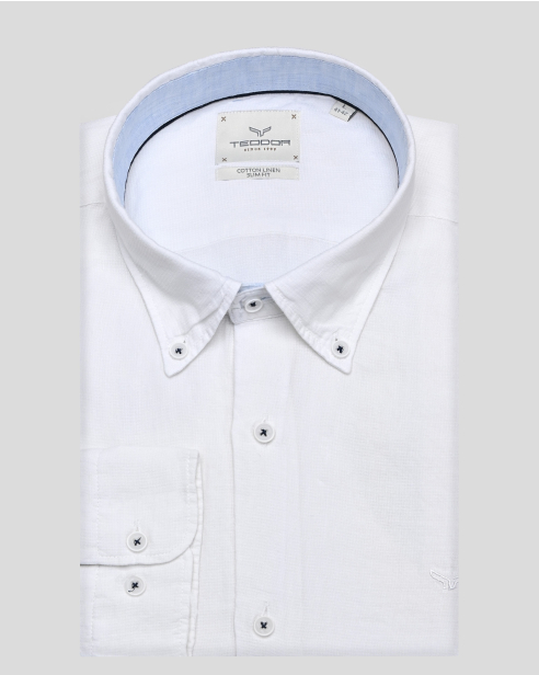 SHIRT SLIM FIT LINEN AND COTTON